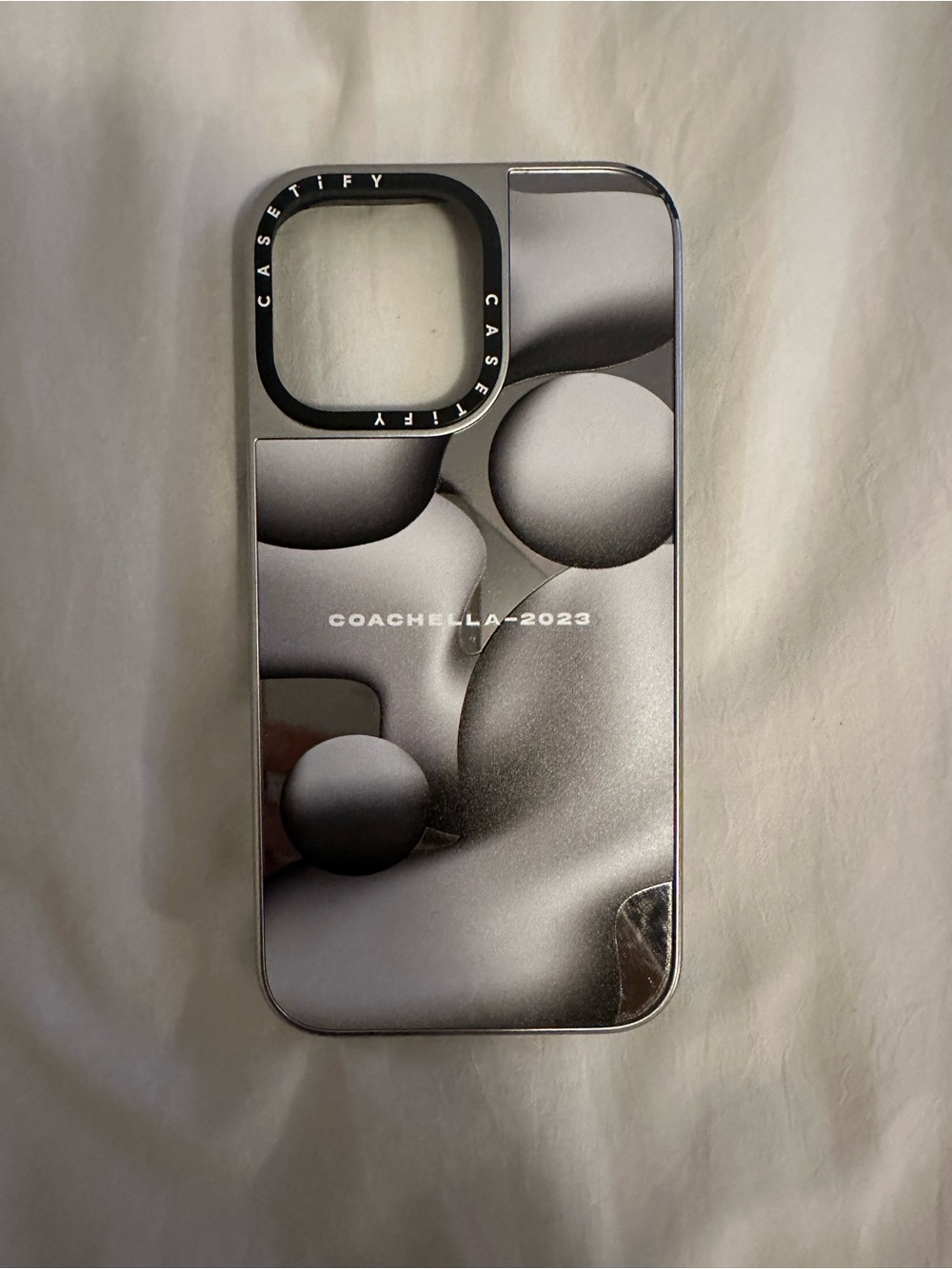 Casetify Coachella-2023 Silver & Gray Metallic Gradient Phone Case